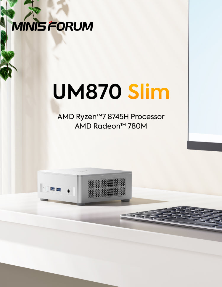 Minisforum UM870 Slim Mini PC | AMD Ryzen™ 7 8745H | pre-installed