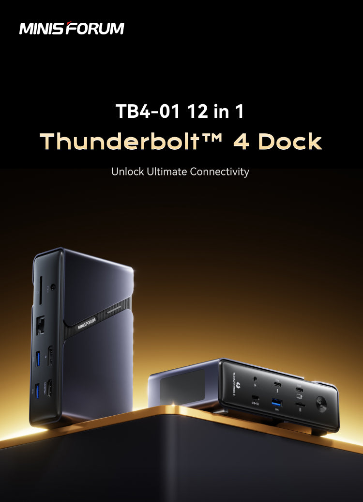 その他ノートPCアクセサリー MINISFORUM TB4-01 Thunderbolt4 MINISFORUM TB4-01 12 in 1 Thunderbolt™ 4 Dock