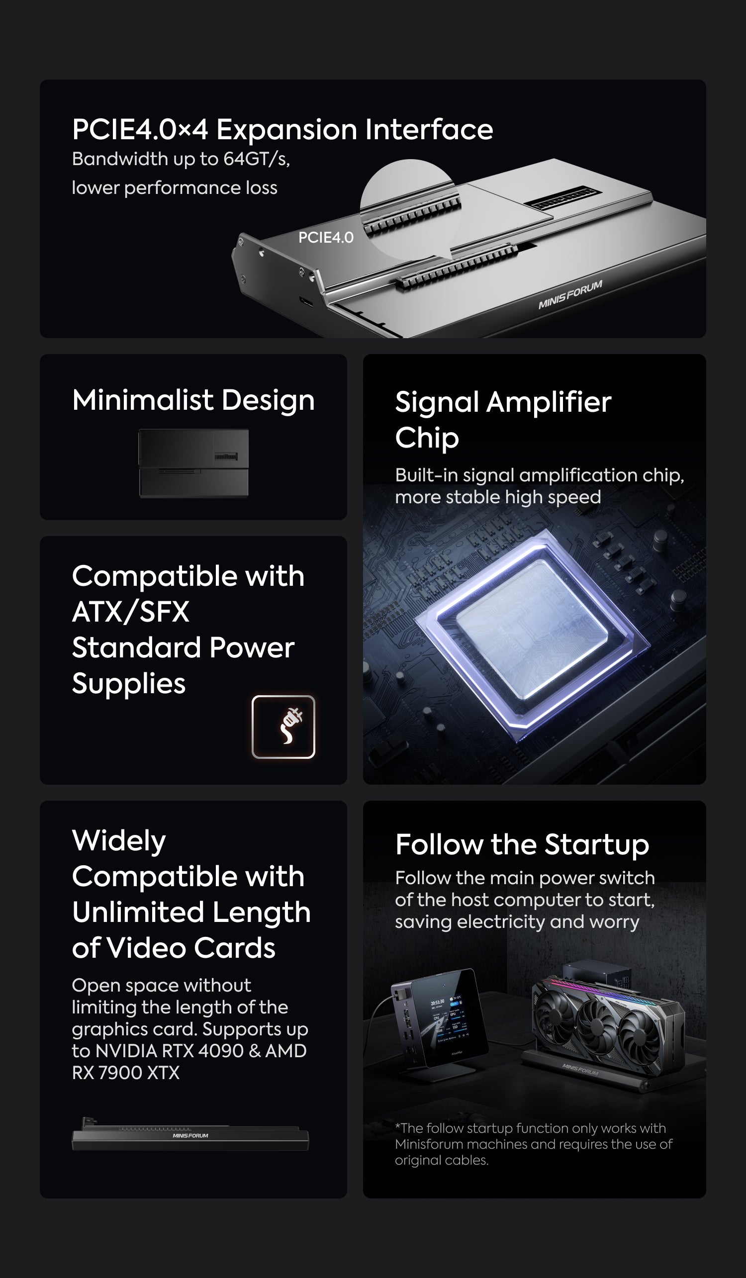 Minisform DEG1 eGPU Dock | OCuLink eGPU dock | supports ATX/SFX
