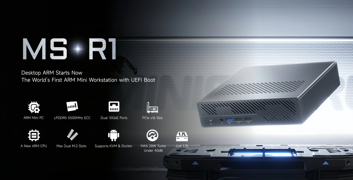MINISFORUM MS-R1 Arm-based AI mini workstation with UEFI support