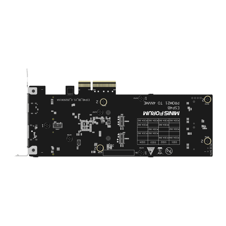 MINISFORUM ESP4B PCIe to 4 × NVMe M.2 Expansion Card