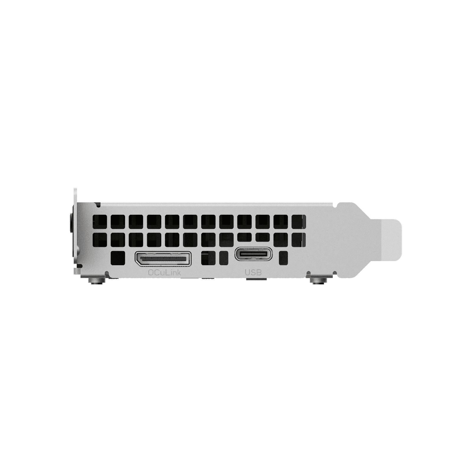 ブラケット側の端子。左がOCuLink、右がUSB Type-C