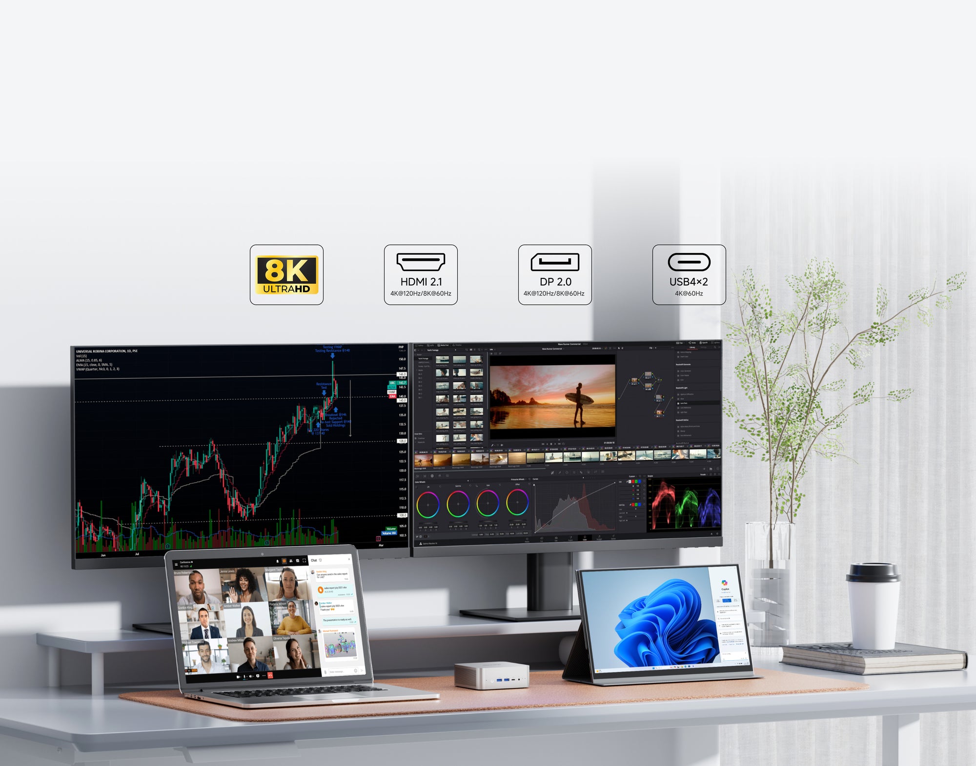 四螢幕顯示輸出